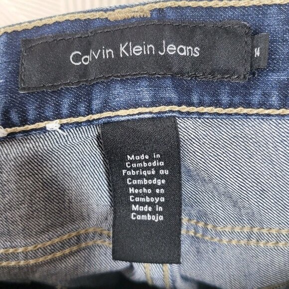 Calvin Klein Jeans Size 14 36" x 31" Denim Skinny Stretch Mid Rise Medium Wash - Picture 4 of 7